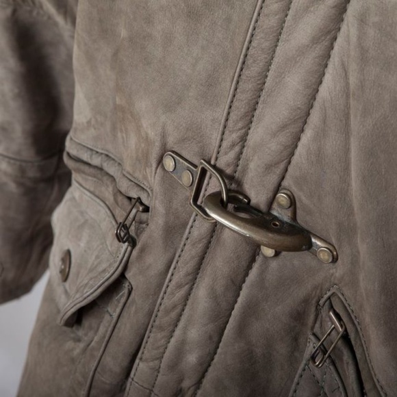 Soft Suede Leather Jacket - Green - Picture 5 of 10